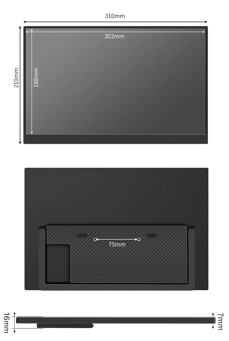 New Arrival 100% SRGB 14-Inch Ultra-Narrow Frame Portable Monitor Stand Convenient Portable Display Screen