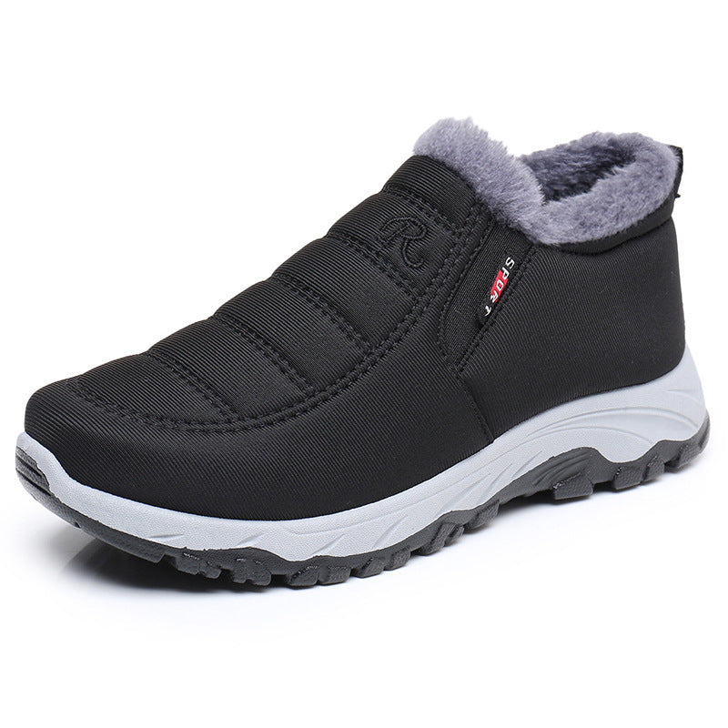 Middle-Aged and Elderly Cotton Shoes for Men and Women, Fleece-Lined Old Beijing Cloth Shoes, Thickened and Warm, Women's Low-Top Cold-Proof, Same Style as Export Models