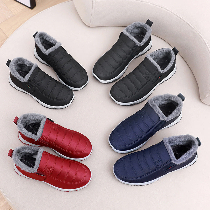 Middle-Aged and Elderly Cotton Shoes for Men and Women, Fleece-Lined Old Beijing Cloth Shoes, Thickened and Warm, Women's Low-Top Cold-Proof, Same Style as Export Models