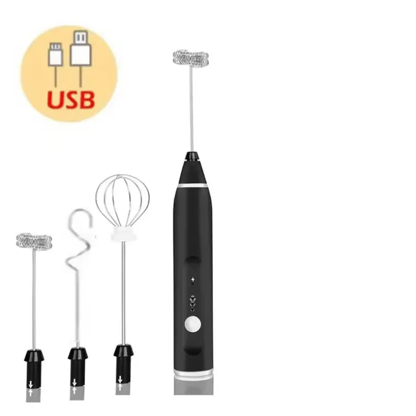 Mini Electric Handheld Milk Frother Electric Blender with USB Electrical Maker Whisk Mixer for Milk Frother Cappuccino