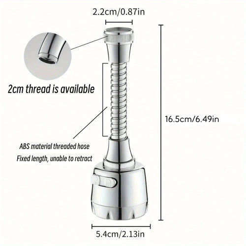 Dual-Speed Faucet Aerator: Adjustable Anti-Splash Nozzle Extension with Rotating Filter – Universal Water-Saving Spray Head